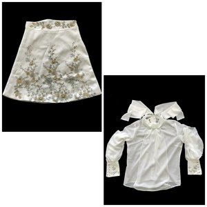 # NiniFashion - Beaded Skirt & Sheer Top Sz L